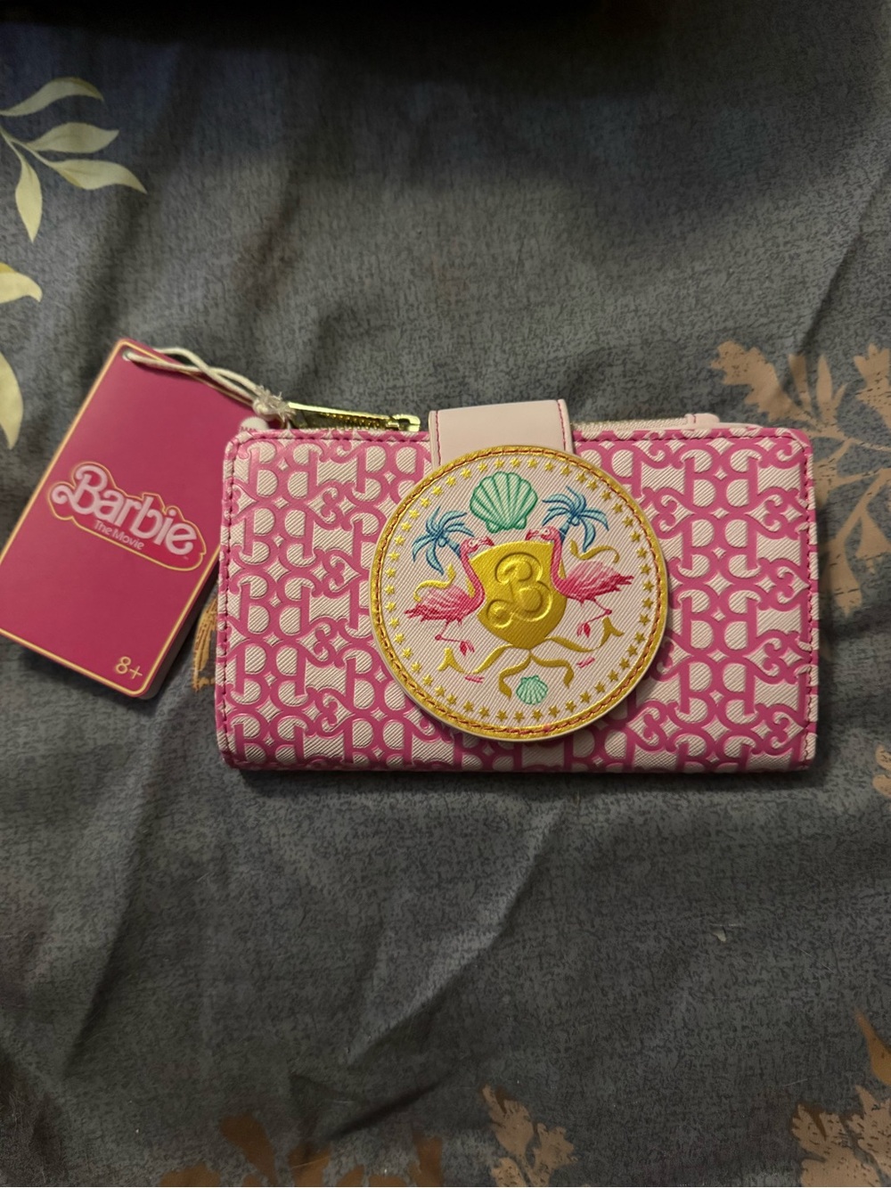 Loungefly Pink Barbie Flamingo Wallet with Gold Accent